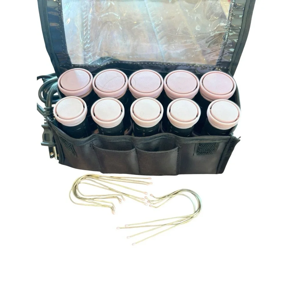 Remington Professional Ceramic Hot Rollers Travel Size 10 pcs Curlers Clips Pink